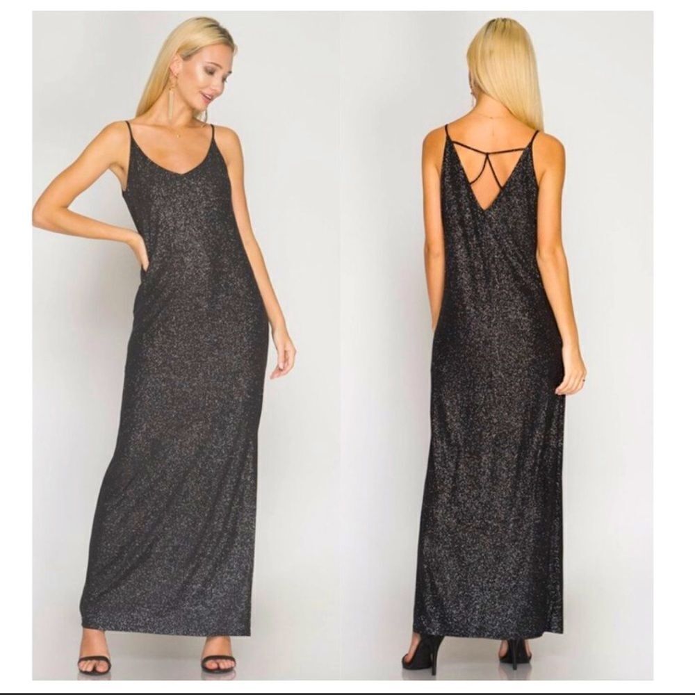 🆕 Metallic Spaghetti Strap Dress - Picture 3 of 6